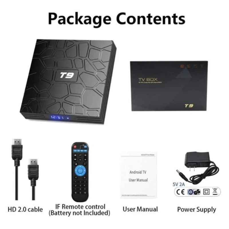 Smart Box T9 4gb+64gb Quad Core 4k Ulta Hd 9.0 - alternate view