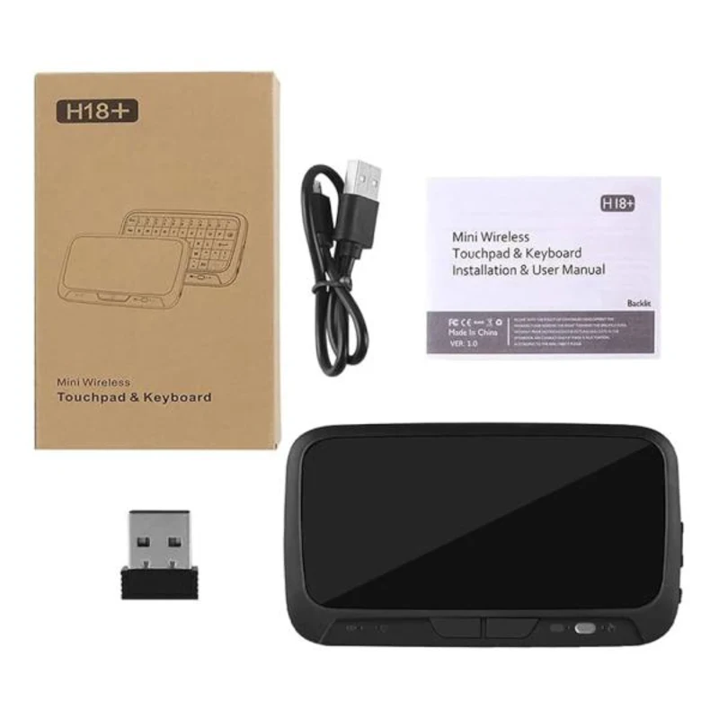 H18+ 2.4ghz Wireless Keyboard Full Touchpad Backlight Keyboard - alternate view