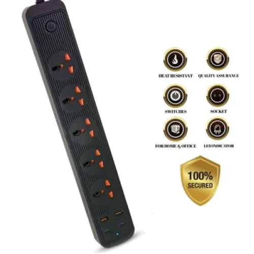 Speed-X 504PU Premium Portable Power Strip 5 Socket