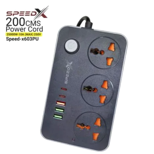 Speed-X 603PU Power Universal Travel 3 Socket