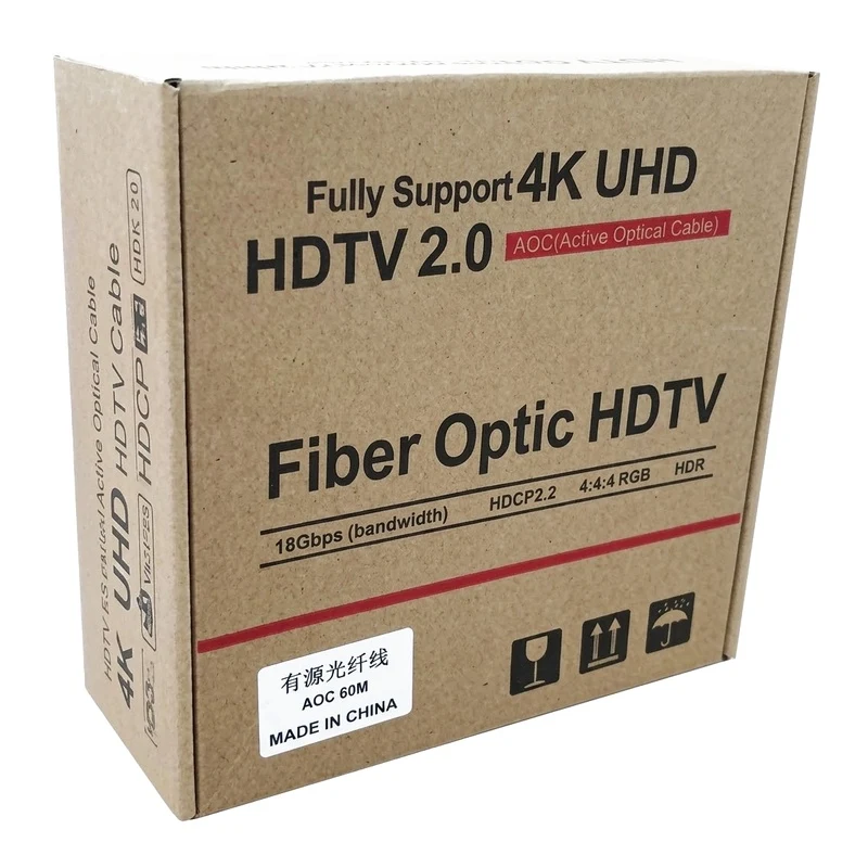 60m Fiber Hdmi Cable 2.0/2.1 Aoc(active Optical Cable) 30awg Copper Support 4k 8k Uhd