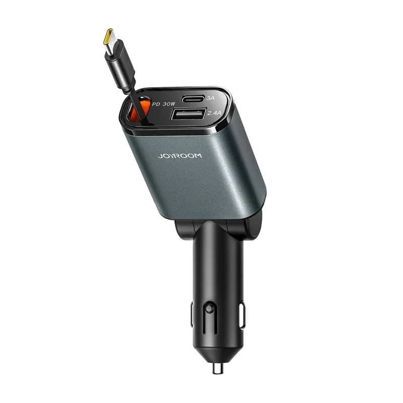 JOYROOM CCL07 45W Car Charger 3 in 1 with Built-In Retractable Type-C Cable Fast Charging for Multiple Devices - alternate view