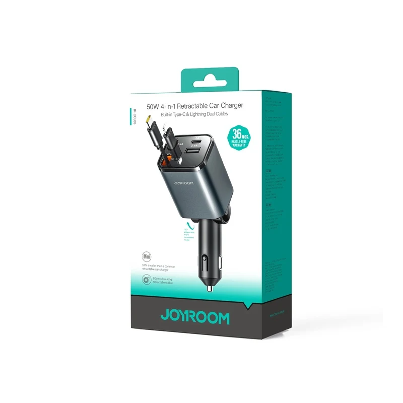 JOYROOM JR-CCL05 30W 4-in-1 Retractable Cable Car Charger