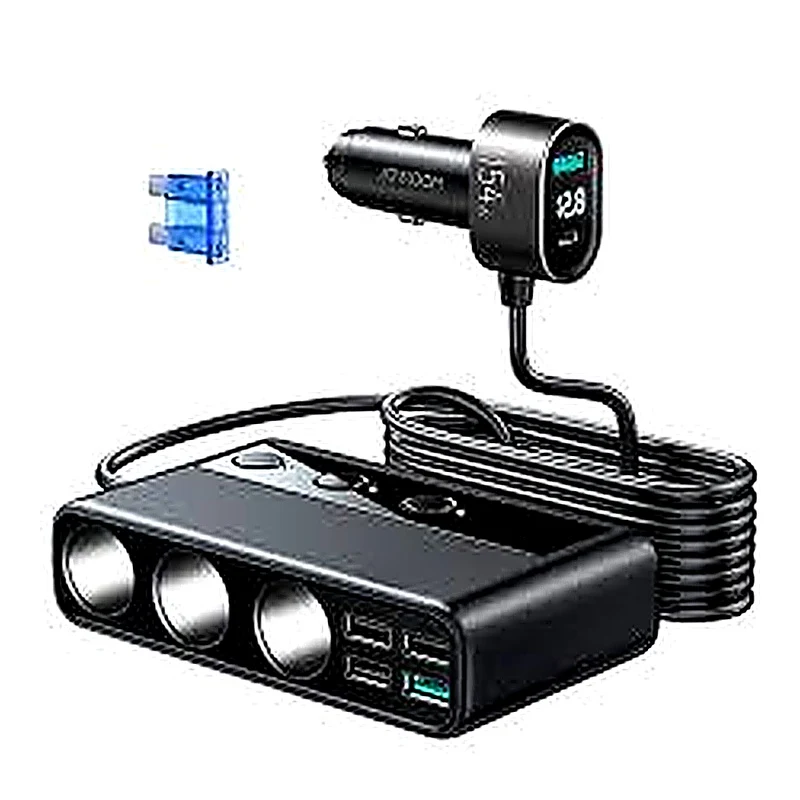 JOYROOM JR-CL06 210W Car cigarette lighter adapter with three sockets +six ports