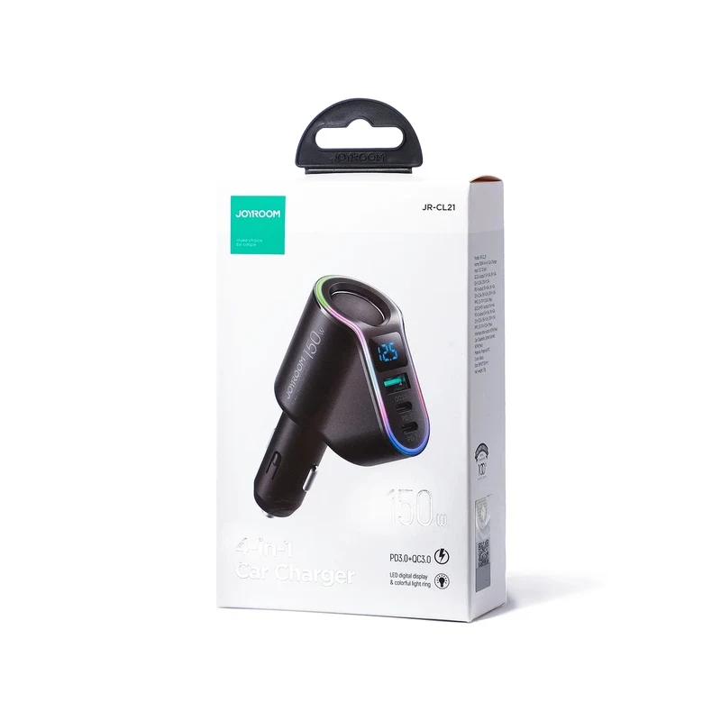 JOYROOM JR-CL21 150W 4-in-1 Car Charger-Black