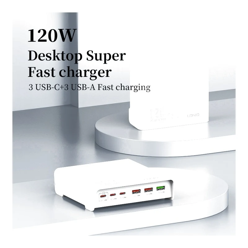 LDNIO Q605 120W Multi-Ports Desktop Charging Station - alternate view