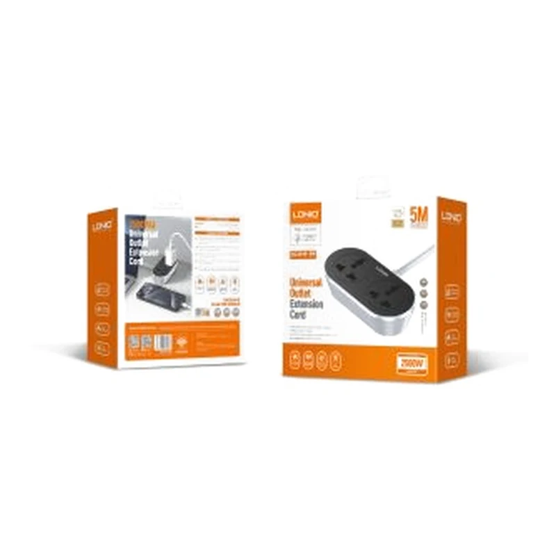 LDNIO SC2018 5-Meter EU 2-AC Outlet Universal Extension Power Socket