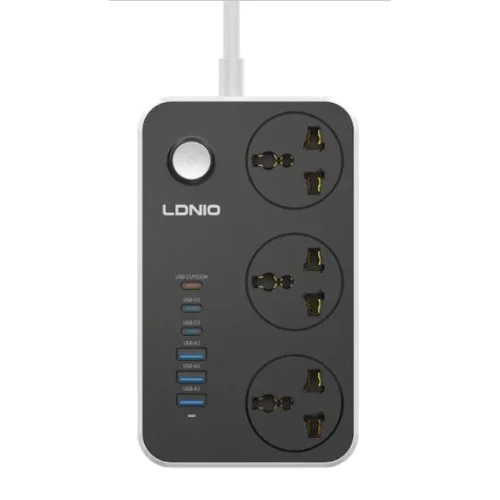 LDNIO SC3604C 2500W Power Extension 3 Socket 3 Usb-a + 3 Usb-c 2M