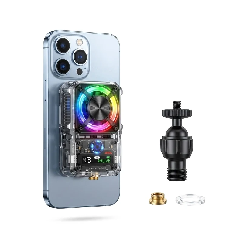 MEMO DL23 Semiconductor Phone Cooler 2000mAh Battery Phone Radiator For Live Streaming With Configure Nut Holes