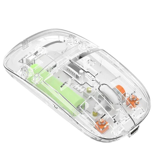 New Transparent Wireless + Bluetooth Dual-mode Rechargeable Mouse