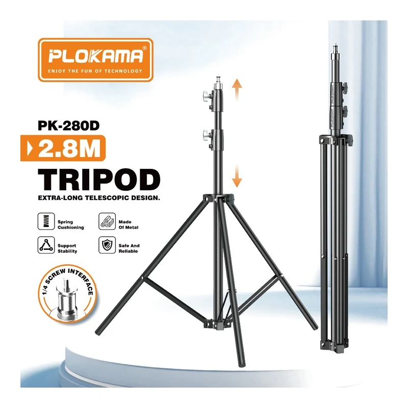 Plokama PK-280D Heavy Duty Tripod Stand 2.8m Light Stand Strong & Stable - alternate view
