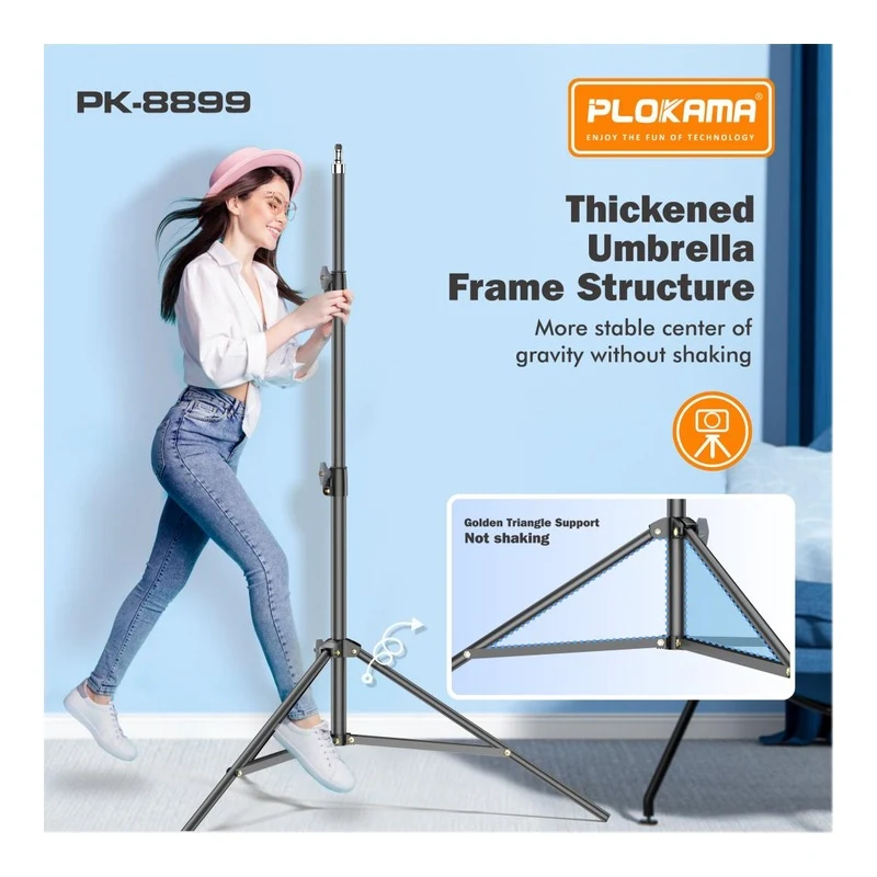 Plokama PK-8899 Photography Tripod Stand Ring Light Stable Stand 200cm - alternate view
