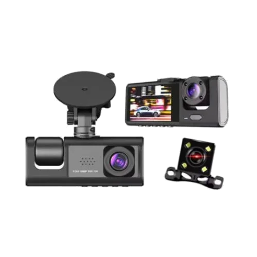 Y16 3 Channel Dash Cam Hd 1080P (170 Degrees Ultra-wide-angle a + Lens) Front Rear